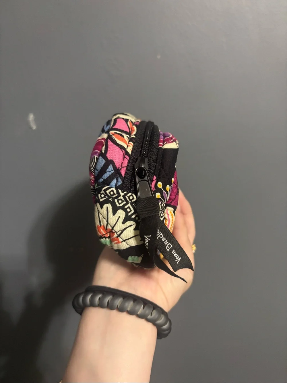 Vera Bradley Cosmetic Makeup Bag Multicolor Pink Floral Fabric Zip